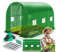 Serre tunnel KESSER® en film, stable, avec fenêtres équipées de moustiquaires et porte | Tunnel de jardin avec structure en acier galvanisé | Tunnel en film de 170 g/m² comprenant des piquets de sol,