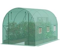 Serre tunnel Serre châssis 292x196x190 cm vert - cadre galvanisé - couverture PE - design praticable - aération optimale - polyvalent