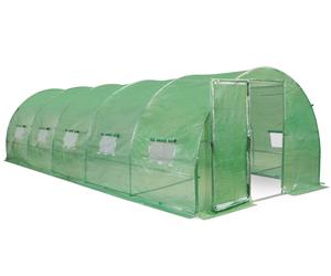 Serre tunnel verte 3 x 8 m avec structure métallique et portes Iris Garden Point