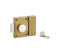 Serruprix - Verrou Cambré à Bouton et Cylindre Ø25x40mm 3 Clés