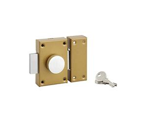 Serruprix - Verrou Cambré à Bouton et Cylindre Ø25x40mm 3 Clés