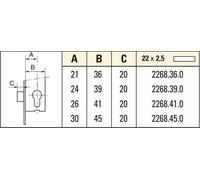 Serrure 1 point Sécurité enfant portail piscine ASSA ABLOY - Larg. coffre 36 mm - 2268.36