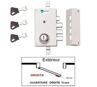 Serrure 3 Points Mottura 448 A2P1 Etoile Blanche Agrée Assurances Avec 3 Clés a Pompe Incrochetables - Droite