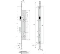 Serrure 3 points - à renvoi de tringles intégrées - axe 24 mm - 2270 ASSA ABLOY