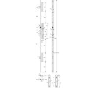 Assa Abloy Coffre têtière filante 3 points STREMLER 6370-36-0A Axe 21 U24x6 36 mm 2 tours de clé