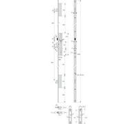 Serrure 3 points TF3 pêne dormant/demi-tour 39mm têtière en U 24x6mm - STREMLER - 6370.39.0A Noir G