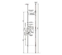 Vachette Verrouillage multipoints 2000 – Serrure 4 points automatique L2150 mm têtière 18 mm axe 40 mm