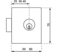 Vachette Serrure 5303 – axe 25 mm – Droite – 11710000
