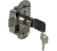 Serrure à barre rotative - BMB - Fermeture identique - Zamak nickelé - Cylindre intérieur inclus