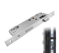 Serrure à cadre tubulaire - En acier inoxydable argenté - Robuste - Pour porte d'entrée, porte de chambre, porte en métal - 92 x 25 mm