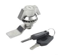 Serrure à came pour une utilisation industrielle dans les boîtes de distribution, armoires à commutation, boîtiers métalliques et racks réseau (argent brossé)