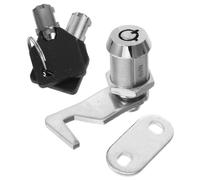 Serrure à Came Tubulaire de Rechange pour Armoires et Coffres | Alliage de Zinc, Double Languette et Poussoir, Finition Chrome Polie, pour Meubles et Coffres