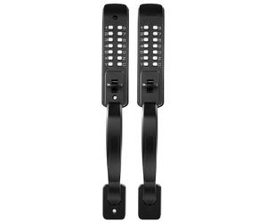 Serrure à code mécanique - Serrure de porte à code numérique des deux côtés - Code à 4 ou 7 chiffres - Sans clé - Verrouillage automatique - Avec poignée - Pour porte d'entrée, portail de jardin, gara