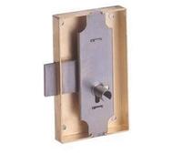 Serrure à coffre cambré 80x60mm axe 40mm LG 12 droite finition fer - DEVISMES - 12033-005-D