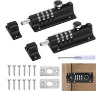 Serrure à combinaison à 4 chiffres, 120 mm, noire, pour garage/porte