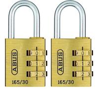 Serrure à combinaison en laiton 165/30 - code personnalisable - serrure pour valise et casier - niveau de sécurité 3 (lot de 2)