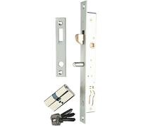 Serrure à crochet pour profil coulissant - Metalux - Encastrée - 2 entrées - Standard - Axe 13,5 mm - Mat