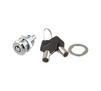 Serrure à cylindre en alliage de zinc de 19 mm avec mécanisme à 7 broches pour éclairage publicitaire LED et consoles de jeu, serrure à mortaiser robuste avec surface chromée, argent (mutually open)