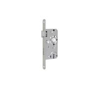 Serrure à encastrer 0215 BB, arrondie, serrure en acier nickel argenté, serrure pour porte intérieure ou de chambre, serrure encastrée, insert de serrure, distance 72 mm, mesure de la goupille 55 mm