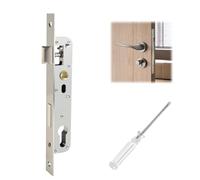 Serrure à Encastrer 85x20mm en Acier Inoxydable Serrure Porte d'Entrée Cadre Tubulaire Entraxe 85mm Pêne Dormant 20mm pour Porte de Jardin Boîtier de Serrure Sécurisé avec Pêne en U DIN Gauche Droite