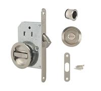 Serrure à encastrer finition nickel brossé 1 point Yale pour porte coulissante boîtier 69mm - distance d'entrée 50mm