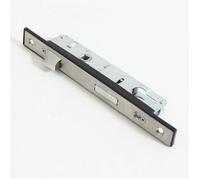 Serrure à encastrer monopoint 85 mm en acier inoxydable - Plaque étroite - Verrouillage réversible - Pour portes en bois dur