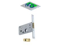 Serrure à enfiler mg Art. 805602 entrée 60 frontale mm 20 2 accélérez et Cane, verrou en laiton Cadre Poignée mm. 8, frontale en acier zingué mm. 20 Serrure complète de double cylindre à enfiler en