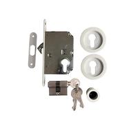 Serrure à Galandage "KLOSE besser" Blanche avec Cylindre et ACCESSOIRES.