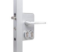 Serrure à grille LDKZ4040 D1L, 2 PZW, pour tube carré de 40 mm, alu argenté