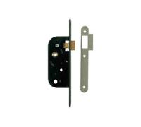 Serrure à larder MULTIBAT bec de canne axe 40 mm finition noir bout rond têtière 20 mm droite JPM 000250-02-1X