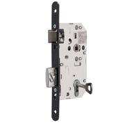 Serrure à larder D451 clé L axe 50 mm bout rond finition noir sans gâche VACHETTE 2687000