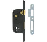Serrure à larder MULTIBAT à profil européen axe 50mm finition noir à bout rond sans gâche réversible - JPM - 210000-02-1J