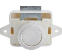 Serrure à poussoir, type serrure à coffre, trou de coupe 20 mm, grand modèle blanc