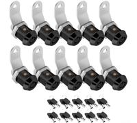 Serrure Alliage Zinc 47mm Noire Sécurisée Serrure Alliage Zinc(10pcs) | Mécanisme pour précis, unique pour tous, retrait possible, fonctionnement fluide, accès contrôlé