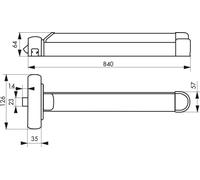 Serrure anti-panique S-Push pour porte d'entrée, 1 pts réversible, gris - THIRARD