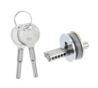 Serrure Argenté, Porte Coulissante pour Armoire Vitrée Verrou Placard | Alliage de Zinc et Fer, Installation Rapide, Fermeture à Clé Pratique, pour Vitrines, Rangements Domestiques et Commerces
