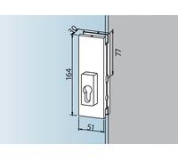 Serrure centrale US 20, PZ, épaisseur de verre 10 mm, acier inoxydable (03.215) | Ferrure de porte en verre - Accessoires dormakaba