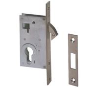 Cisa Serrure monopoint à larder CIS45110.40 – profil étroit, crochet, axe 40 mm – Noir G