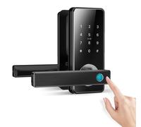 Serrure connectée à empreinte digitale - Écran tactile - Clavier code d'accès - Application Bluetooth WiFi - Noir