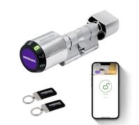 Serrure connectée cylindre européen WAFERLOCK C760, IP68 étanche, résistance au feu, contrôle via app Bluetooth, badge RFID/code PIN, anti-perçage, 30/30-45 mm (60-75 mm), finition nickel, EN15684