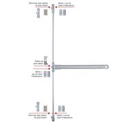 Serrure coupe-feu Push Idea 3 points latéraux ISEO barre grise 840 mm - Gris - 942608433TA