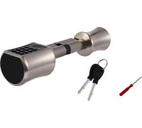 Serrure cylindrique intelligente pour porte - C001D - Bluetooth -via application - Clavier à code t clavier - Argent