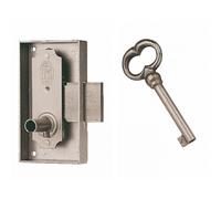 Serrure de bibliothèque 526 largeur 50 mm axe 30 mm gauche finition brossé avec 1 EVISMES 3526230