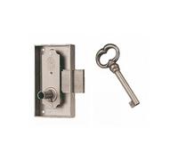 Serrure de bibliothèque 526 largeur 50mm axe 30mm gauche finition brossé avec 1 EVISMES - 3526230