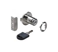 Serrure de meuble acier à encastrer 18 mm réversible