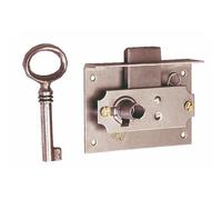 Serrure de meuble rustique - l 65 mm - H 50 mm - axe 30 mm BRICOZOR