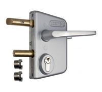 Serrure de portail - cylindre européen - gris alu - LCKX LOCINOX