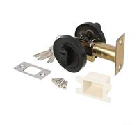Serrure de porte à demi-cylindre - Noir - Fermeture unilatérale | Verrouillage unilatéral, idéal pour les garages, caves, noir mat pour l'aspect, boîtier en zinc robuste