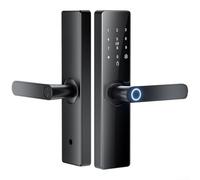 Serrure de porte à empreintes digitales, système d'entrée biométrique avec clavier tactile, carte IC et contrôle par application, pêne dormant électronique sans clé pour porte d'entrée de sécurité à