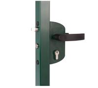 Serrure de porte à grilles - LOCINOX - LAKZ - Aluminium - Tube carré 40 mm - Couleur verte